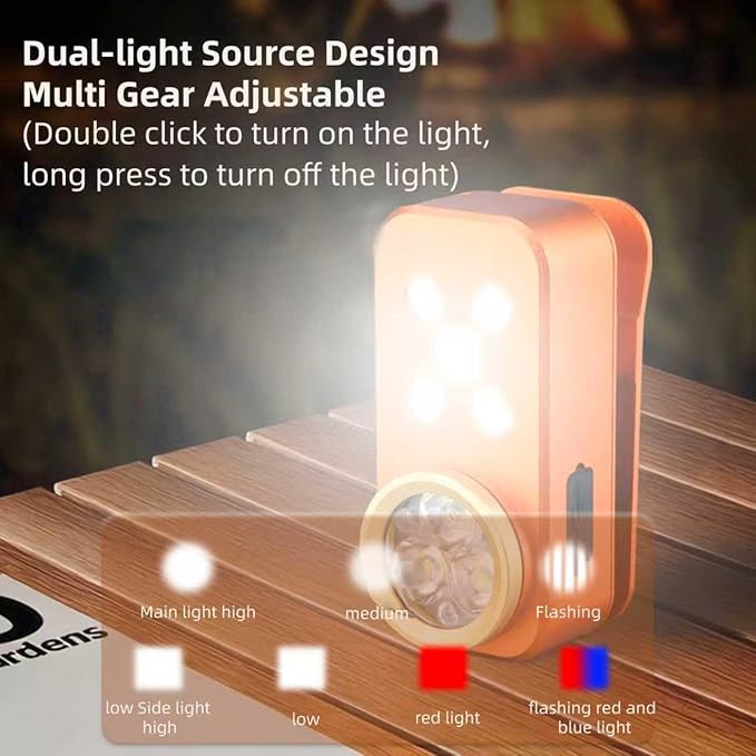 Rechargeable EDC Flashlight, Mini LED Flashights, 500 Lumens Portable Clip EDC Light, Pocket Flashlights, Magnetic Small Keychain Flashlight for Signaling, Camping, Emergency (Orange)