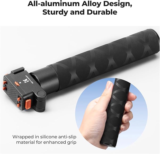 K&F CONCEPT Magnetic Quick Release Foldable Selfie Stick Compatible with Insta360 X5, 89cm/35inch Aluminum Alloy Extension Rod Invisible Pole, Adjustable Handle Grip with Safety Lock for X4 Air