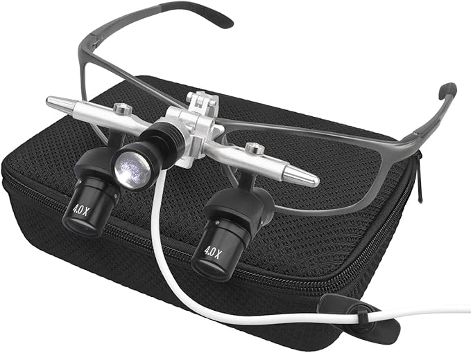 Ergo Loupes 4X 5X 6X Binocular Magnifying Glasses 48° Ergo Loupes 5W Headlight (4X)