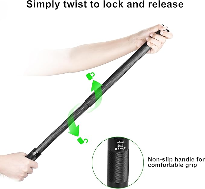 FANAUE Gimbal Extension Pole Carbon Fiber Extension Monopod Pole Stick with 1/4" Screw, 2 Section Universal Rod for Tripod Compatible with Digtital Camera Smartphone Long Selfie Tick Length is 14"-25"