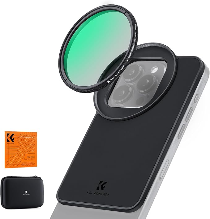 K&F CONCEPT 6.7 inch Magnetic Lens Filter Mount Adapter with 67mm CPL Filter for iPhone, Compatible with 16/15/14/13/12 Pro Max, 16/15/14 Plus