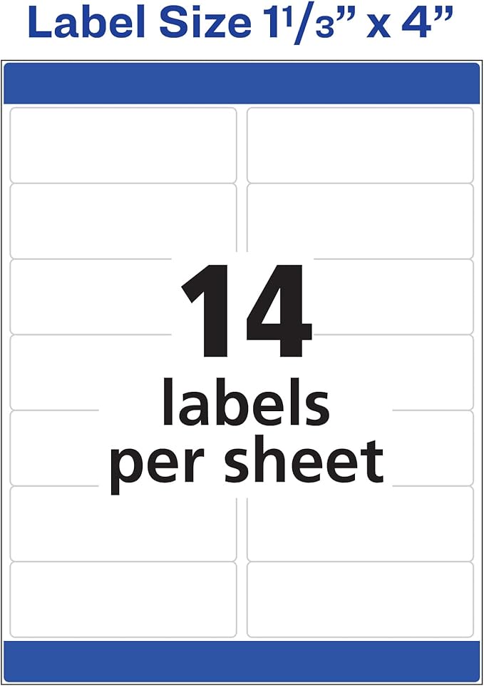 Avery Mailing Address Labels, Laser Printers, 3,500 Labels, 1-1/3 x 4, Permanent Adhesive, 2 Packs (5962)