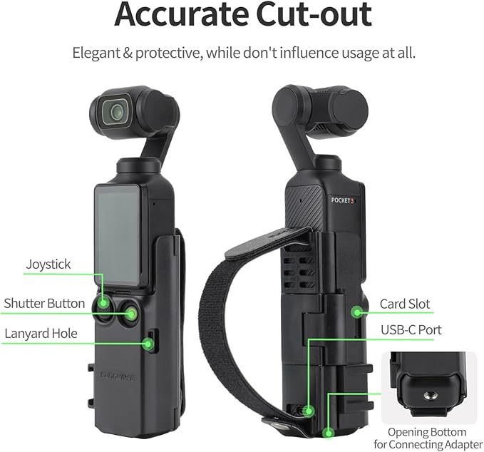 Xmipbs Pocket 3 Hand Strap Extension Handle with Cold Shoe Mount, Adjustable Wrist Strap for DJI Osmo Pocket 3, Compatible with 1/4" Thread Handle, Comfortable Grip & Hand Band for Osmo Pocket3
