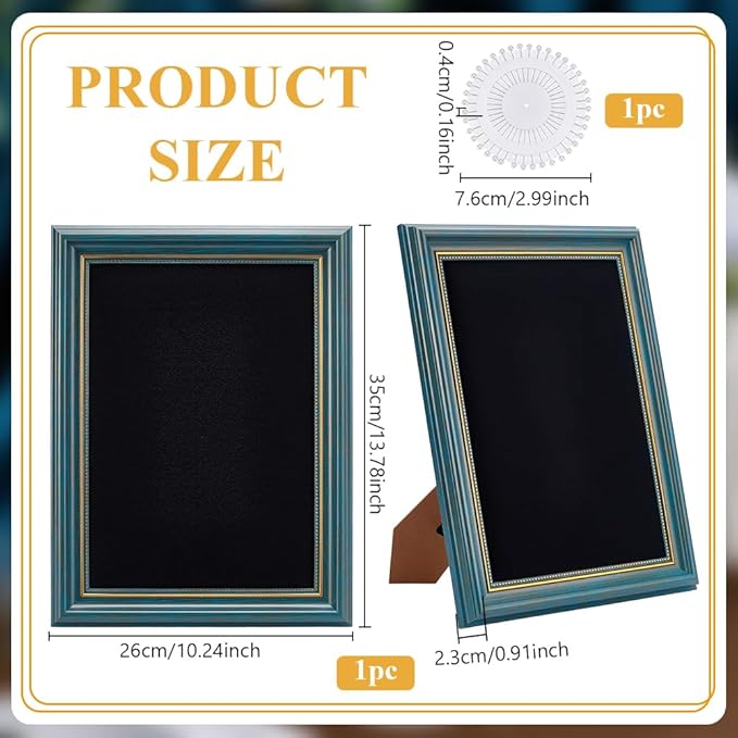 1Pcs Vintage Jewelry Display Stand, Jewelry Rack Photo Frame Shaped Earrings Display Holder with Pins Necklace Earring Ring Holder for Selling Vendors Boutique Women Gift
