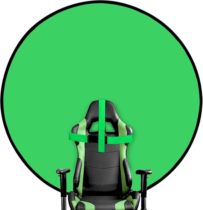 Portable Green Screen Chair, 57 in Greenscreen Backdrop with Stand Double Sided Foldable Green Background, Chroma Key, for Photography Streaming Gaming Photo Zoom Video Chats and Meeting