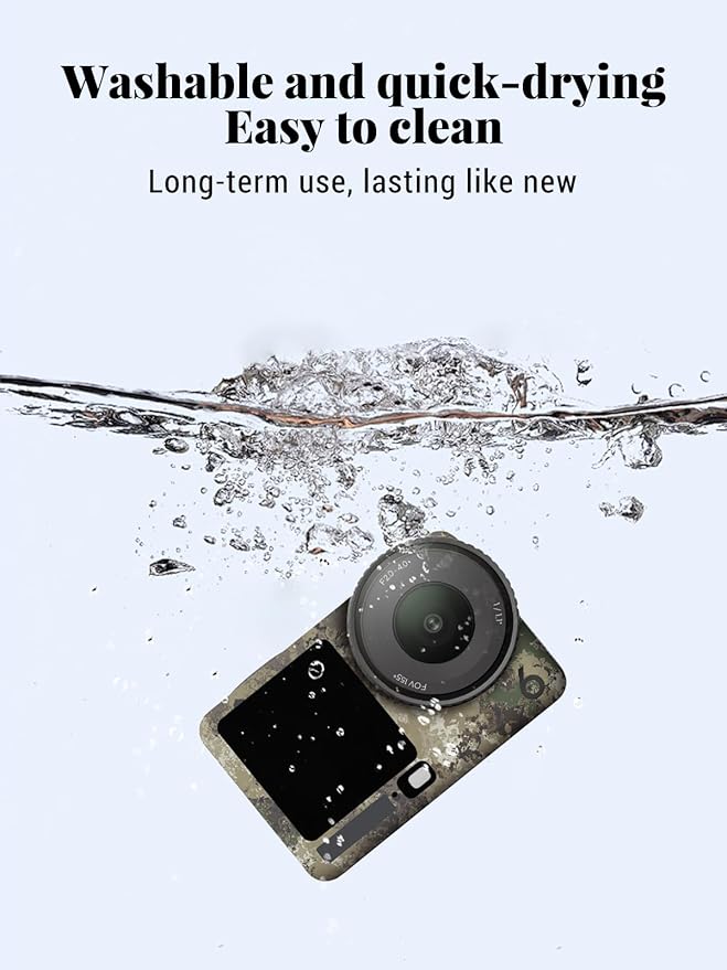ZBAGUG for DJI Action 6 Skin Full Body Wrap, Anti-Scratch Waterproof Protective Sticker, Full Coverage Action Cam Wrap, for DJI Action 6 Accessories, Camouflage
