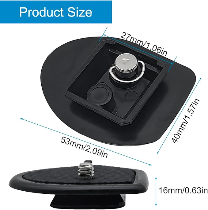 2 Pack 27mm (1-1/16") Quick Release Plate, Universal Camera Tripod Mount Adapter Replacement for 27mm Square Socket Tripod Heads