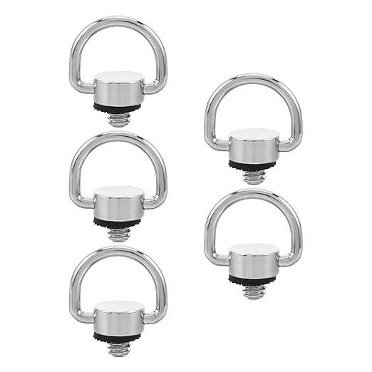 5pcs D Ring Screws Hinged Holder - Steel 1/4'' Camera Fixing Screws for Tripod DSLR Camera Monopod Quick Release Plate Wrist Strap