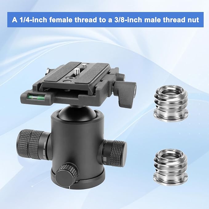 Tripod Screw Adapter, 6 Pcs Aluminum Alloy 1/4 to 3/8 & 3/8 to 1/4 Camera Tripod Adapter Gewinde Stativ Adapters Schrauben Male toFemale Screw for Camera, Mount, Monitor