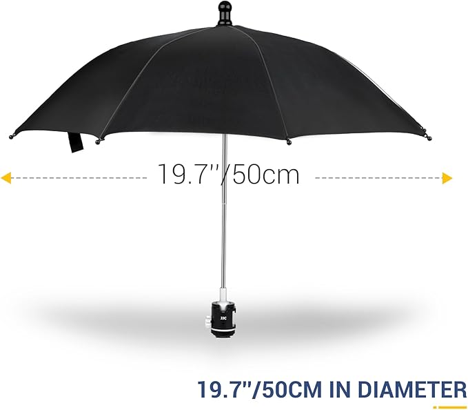 3 Level Height Adjustable Camera Hot Shoe Umbrella, Upgrade Rain Umbrella with Cold Shoe Mount, Rain Cover Protector Sunshade for Canon Sony Nikon Fuji DSLR & Mirrorless Camera