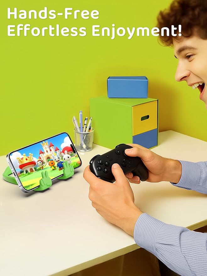Easter Basket Stuffers Essentials for Teens Girls Boys Kids Cell Phone Stand: Upgrade Adjustable Peace Sign Thumbs Lazy Phone Holder for Desk Cool Gadgets Fun Easter Gifts for Adults Women Teenagers