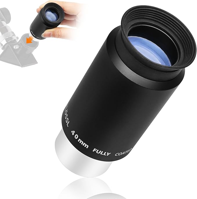 Astromania Eyepiece 40mm for Telescope - 1.25 Inch Plossl Telescope Eyepiece Fully Multi Coated 4-Element, Metal Telescope Accessory with Standard 1.25inch Filter Thread for Astronomic Telescopes