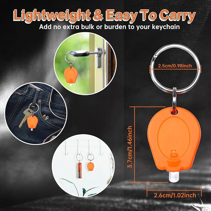10 Pack Ultra Bright Mini LED Keychain Flashlight, Small Key Ring Flashlight, Portable LED Keychain Light for Outdoor Activities Emergency Light - Orange Shell