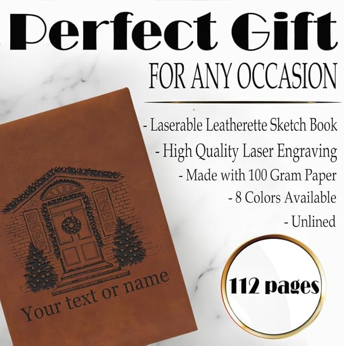 Bespoke Holiday Wishes Engraved Gifts - Personalized Leather Notebooks for the Season