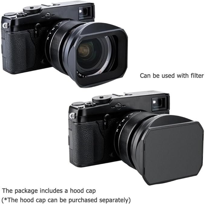JJC Bayonet Dedicated Metal Lens Hood for Fuji Fujifilm Fujinon Lens XF 16mm F1.4 R WR, Replaces Fuji LH-XF16 Lens Hood (Standard Version with a Hood Cap)