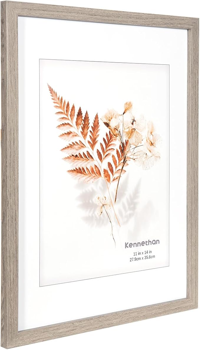 kennethan 11x14 Picture Frame Gray Set of 3, Wooden Poster Frame for Wall Mounting Display for Home, Office,Gallery,Holiday with Photos, Posters, Puzzles