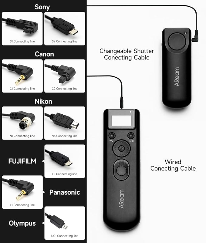 Wireless Digital Timer Remote Shutter Release Trigger Intervalometer Remote Control Compatible for Sony A99II, A77II, A58, A68, A7, A7II, A7R, A7RII, A7S, A7SII, A3000, A5100, A5000 A6000