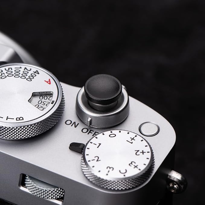 Camera Metal Shutter Release Button for Fujiflm X100VI,X100V,X-T3,X-T2,X-T30,X-PRO1,X-PRO2,X-PRO3,X-M5 X-E5 X-Half,for LeicaM10,M9,for Nikon Df DSLR/SLR (Black)