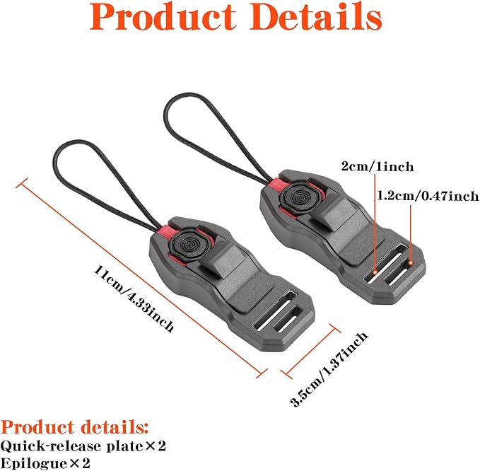 Camera Strap Quick Release Buckle Set of 2 – Compatible for Peak Design Buckle 198 lbs Load Capacity Fits DSLR/SLR Cameras Binoculars Wrist Straps for Photography Outdoor Travel(Grey)