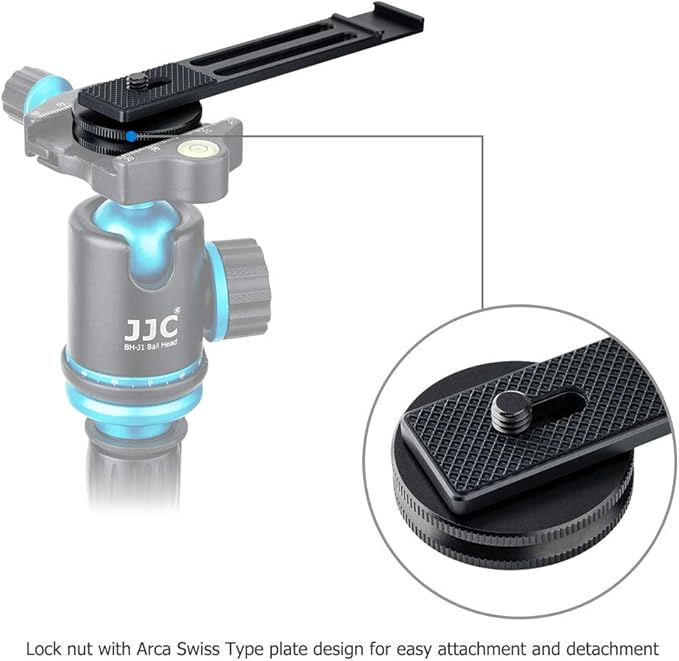 JJC Metal Cold Shoe Mount Bracket Extension Bar for Sony RX100 VII A6400 A6100 A6600 Canon G7X Mark III EOS M6 Mark II GoPro Hero DJI OSMO Action Camera & Cell Phone to Add Mic, Arca Swiss Type Plate