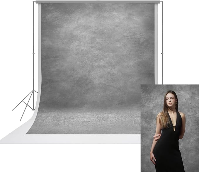 UrcTepics 8x10ft Light Grey Professional Portrait Backdrop Abstract Textured Photography Backdrops for Picture and Headshot