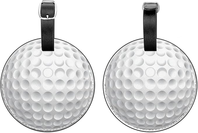 2 Pack Luggage Tags for Women, Durable Suitcase ID Tag, Golf Ball White