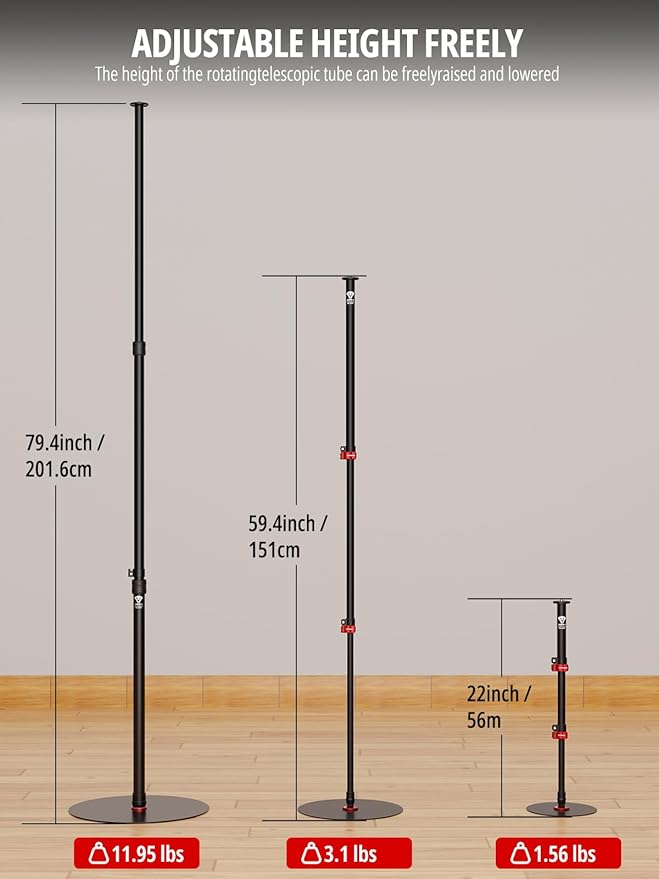 IFOOTAGE Cobra RB-A400,79" Round Base Monopod,Aluminum Photography Light Stand Flat Base for DSLR Camera, Light,Payload 22LBS