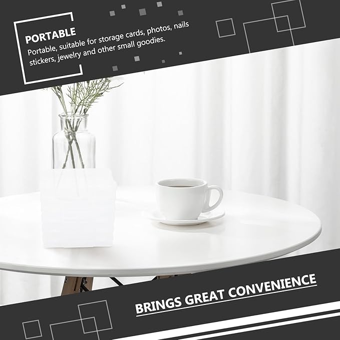 OSALADI Photo Storage Box and Photograph Organizing Case for Home and Office Use, 5X7 Inch Archival Photo Keeper with Lid, Classified Postcard Storage Container