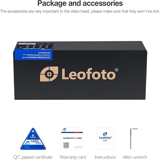 Leofoto Professional Fluid Video Head with Flat Base and Adjustable Handle, Fluid Dampened, 360º Panning with Pan Lock, Heavy Duty for Video Cameras, Weight 0.75kg/1.65lb, Load up to 11lbs (BV-10L)