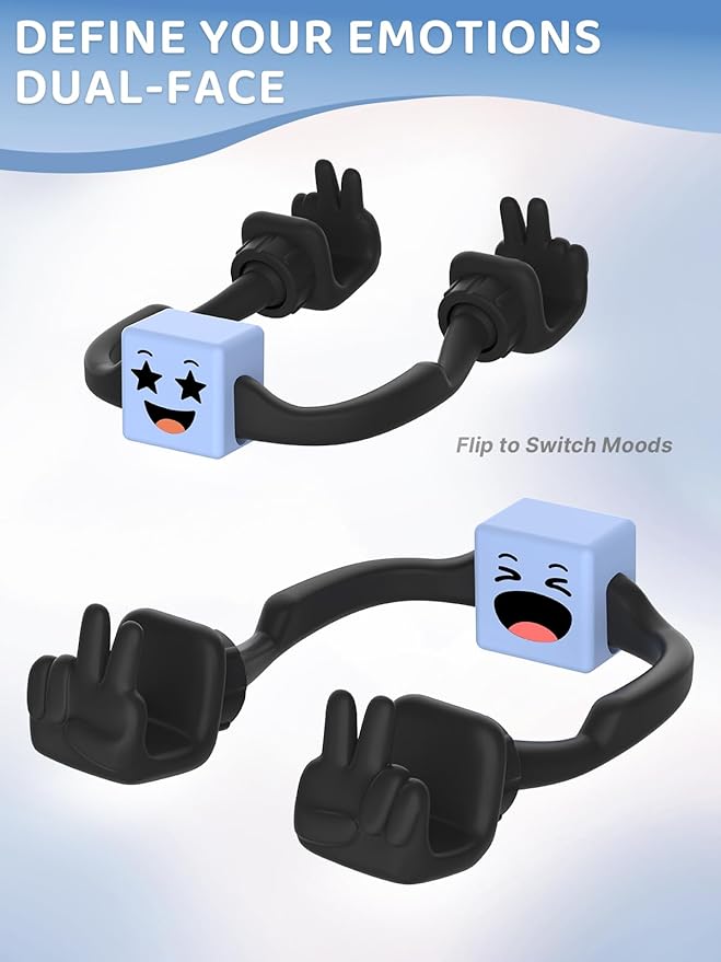 Stocking Stuffers for Teens Girls Boys Adults Cell Phone Holder with Clip: Dual-Sided Mood Cubes Clips for Gesture Phone Stand Desk Accessory Cool Gadget Birthday Gifts for Men Kids Women Christmas