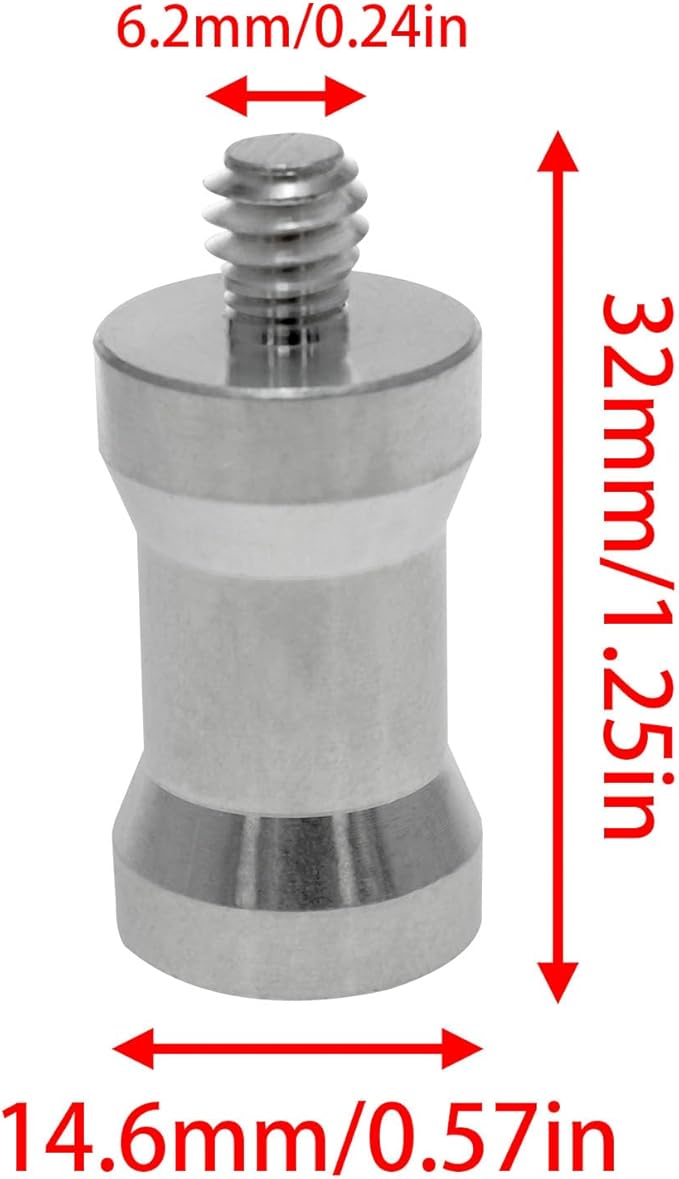 3/8 to 1/4 Adapters for Studio Light Stands - 4pcs Camera Screw Sets with Ball Head & Flash Trigger Receivers