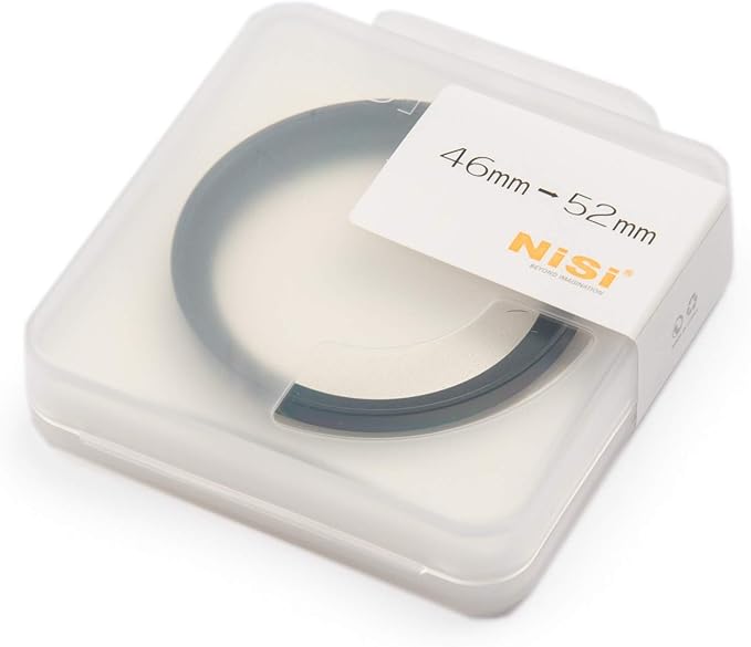 NiSi 46-52mm Pro Step-Up Ring - Threaded Stepping Adapter, 46mm Male Lens Attachment 52mm Female Filter and Accessory Thread - Anodized Aluminum, Matte Black Finish