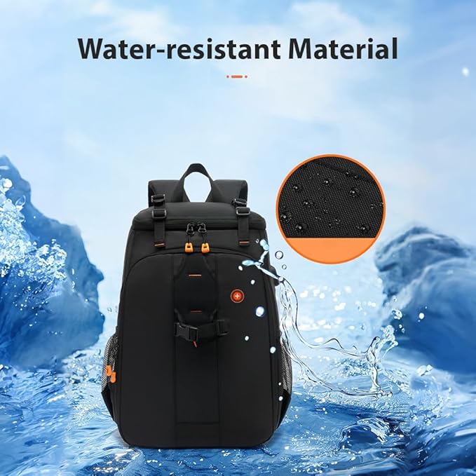 Brrnoo Lightweight Camera Backpack with USB Charging Port – 800g Water-Resistant Professional DSLR Bag with Tripod Strap, 15.6" Laptop Compartment & Gear Organizer for Photographers & Travelers