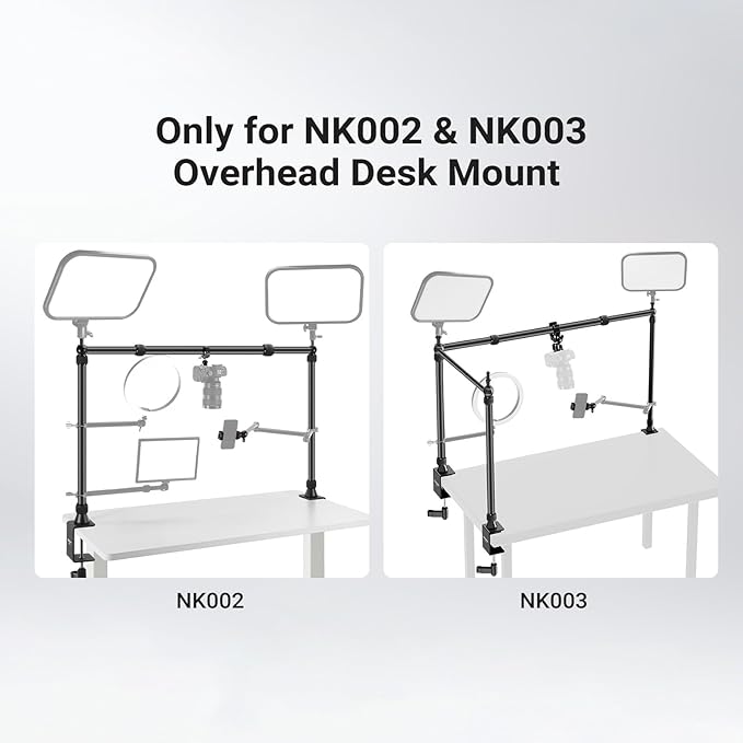 NEEWER 2.8-4.9ft Horizontal Boom Arm Only for NEEWER NK002 & NK003 Overhead Desk Camera Mount Rig Webcam Stand, Telescopic Crossarm for Phone Holder LED Light Video Recording Streaming, NK009