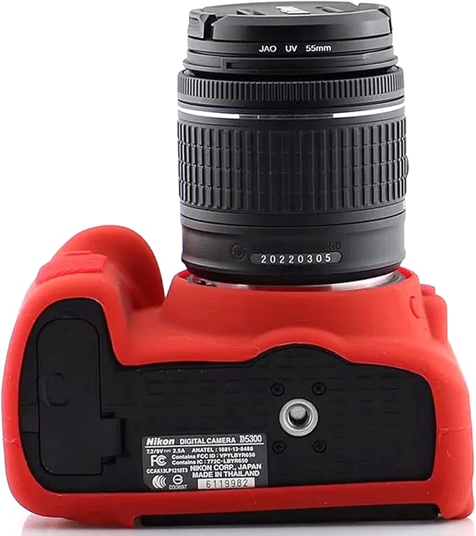 Professional Secure Silicone Camera Case Cover Housing Body Skin for Nikon D5300 Digital SLR Camera (Red)