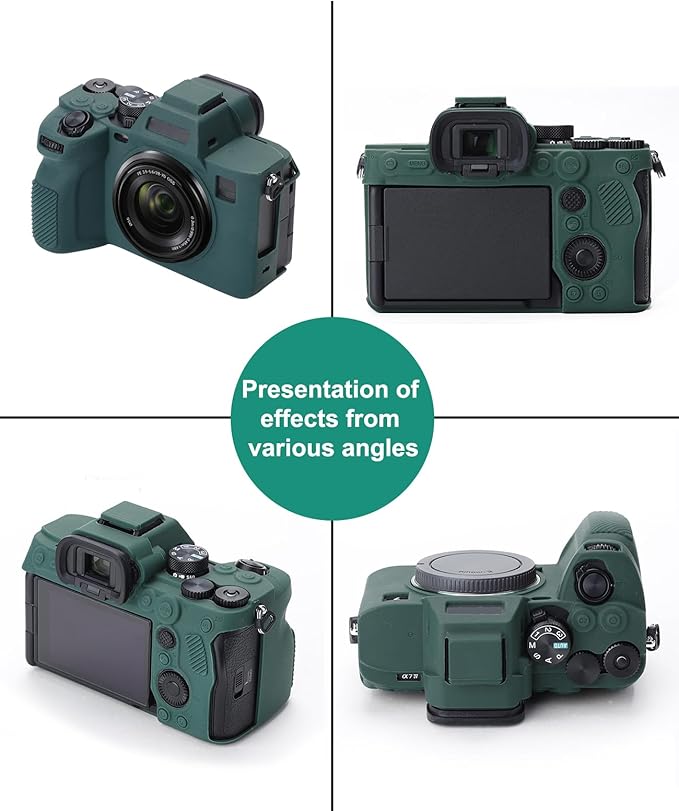 PULUZ Digital Camera Case for Sony A7 IV,Anti-Scratch Soft Silicone Protective Camera Case Camera Skin Case Cover(Green)