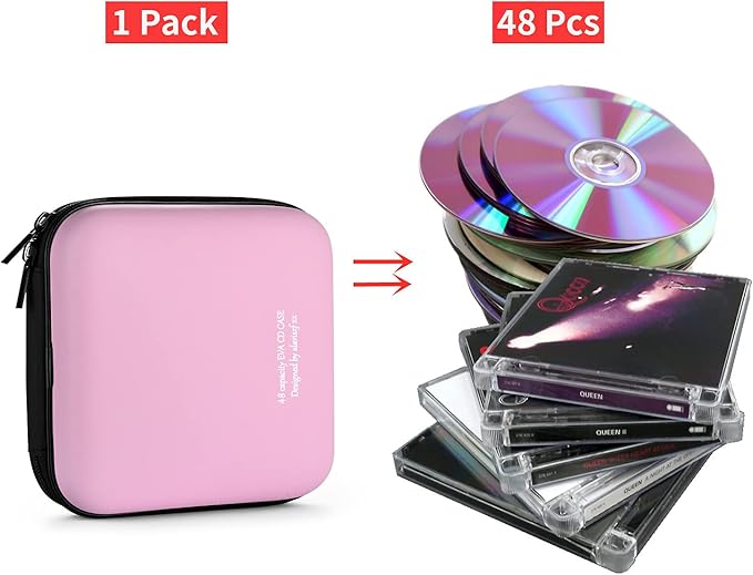 DVD Case, EVA CD Case Holder Storage Organizer Portable Protective DVD Wallet Holder for Car
