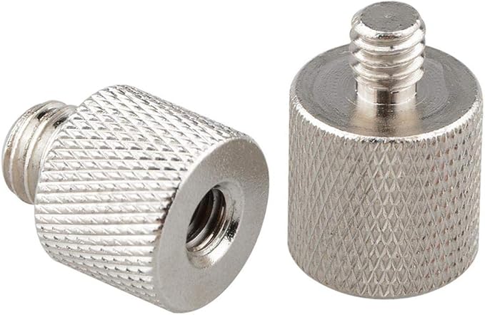 CAMVATE 1/4" Female to 3/8" Male & 3/8"-16 Female to 1/4"-20 Male Screw Adapter for Tripod and Camera and Qr Plate/Adapter Brass - 0910