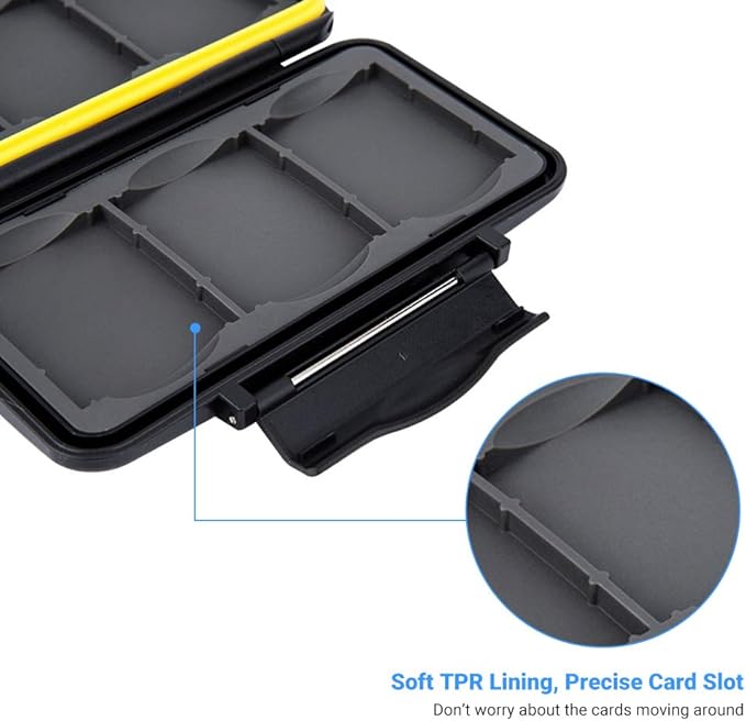 6 Slots CF Card Holder, CF Card Case, Professional Water-Resistant Anti-Shock CF Card Protector Storage for Canon 400D 350D 50D 40D 30D 7D Mark II 7D 5DS R 5D Mark IV III II 1D Mark II Nikon D810 D800