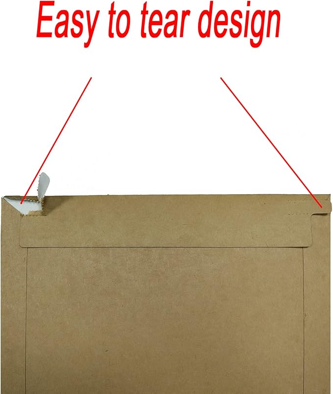 Bonfasvo Rigid Mailers 30 Pack 9.5 x 12.5 inches Brown Self Seal Stay Flat Bulk Cardboard Kraft No Bend Mailers Peel and Seal for Document Photos Pictures Papers Files CD