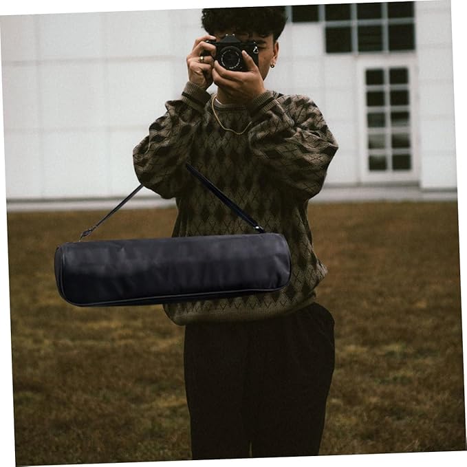 Homoyoyo Tripod Carrying Case and Photography Lighting Bag with Shoulder Strap 40cm Lightweight Portable Padded Organizer for Outdoor Camera Equipment Black