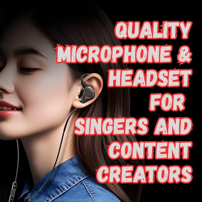 EzKŌV Karaoke Headset with Built-in Sound Card – Wired Microphone & Headphones for Singing, Live Streaming & Recording, Plug & Play with iPhone (Lightning), USB-C & PC (Black)