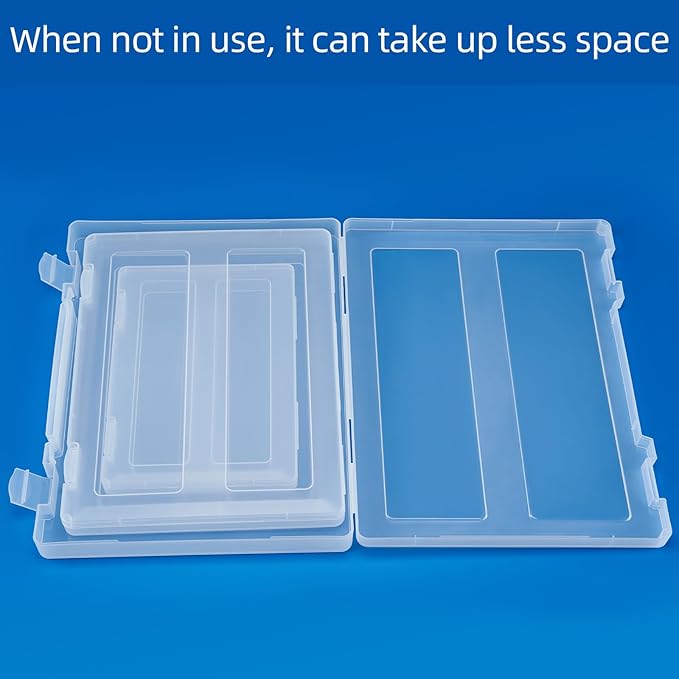 Mickiewicz 12 Pack A4 Paper Storage Boxes, 8.5 x 11 Plastic Portable Project Case for US letter Size and A4 paper, Plastic Multi-Purpose Thick Scrapbook Storage Box for Office