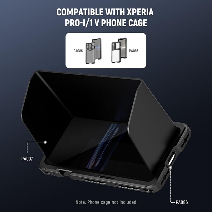 NEEWER Sun Shade Compatible with Sony Xperia PRO-1/1V Phone Cage (PA086/PA087), Quick Release Magnetic Anti Glare Sun Hood Visor for Outdoor Vlogging Mobile Photography, PA097