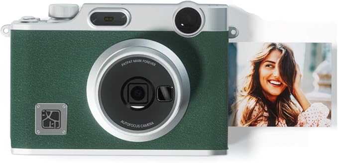 iDPRT Hanin Instant Print Camera, Instant Film Camera, Wireless Bluetooth Photo Printer + 10 Sheets Photo Paper, Portable Instant Cameras That Print Photos for Christmas/Birthday/Travel/Party