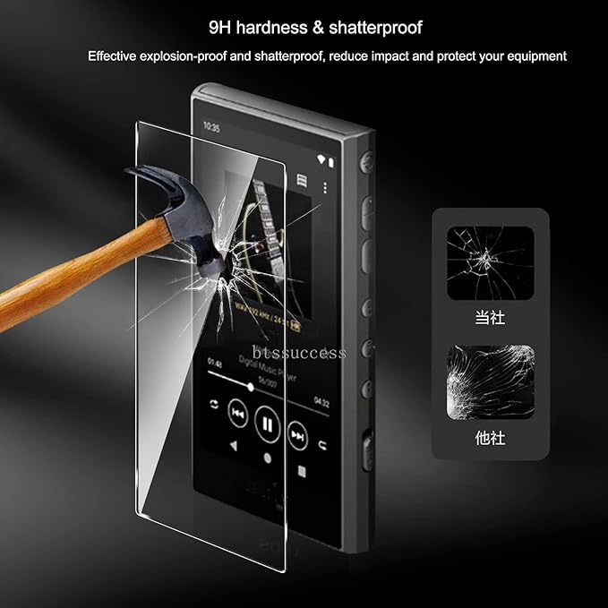 9H Scratch-Proof Premium Front LCD Screen Protector Guard Tempered Glass Protective Film for Sony Walkman NW-A300 Series NW-A306 NW-A307 (1pc)