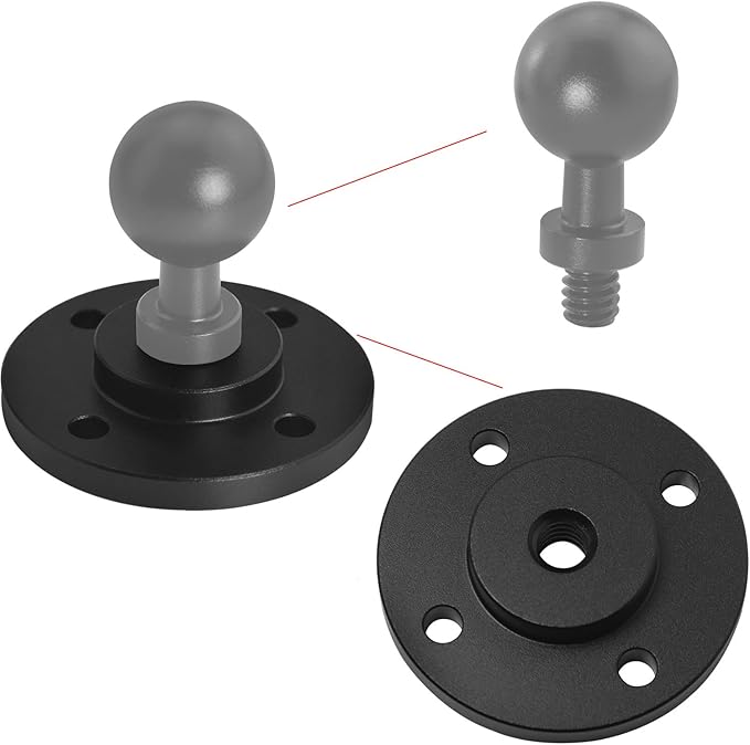 LUORNG 2 Set 1/4 inch Thread Tripod Adapter Holder Mount Plate Wall Mount Universal Wall Mount Mic Bracket Aluminium Alloy for Monitor Light Flash DSLR Camera Diameter 40mm 1/4 Hole