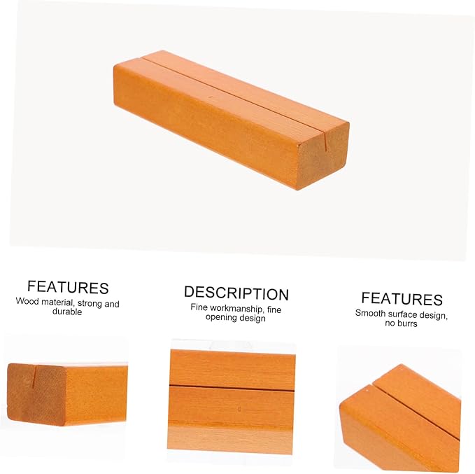 3Pcs Wooden Note Card Holders Vintage Photo Display Stands for Wedding Tables Number Card Base for Parties and Events