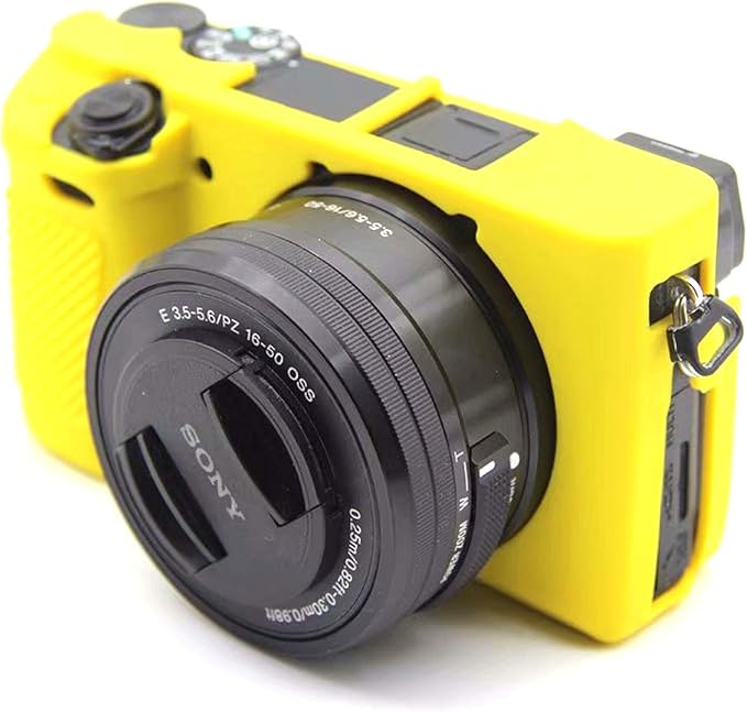 Professional Secure Silicone Camera Cases Bag Housing Rubber Body Skin for Sony Alpha a6400 Mirrorless Camera (Yellow)