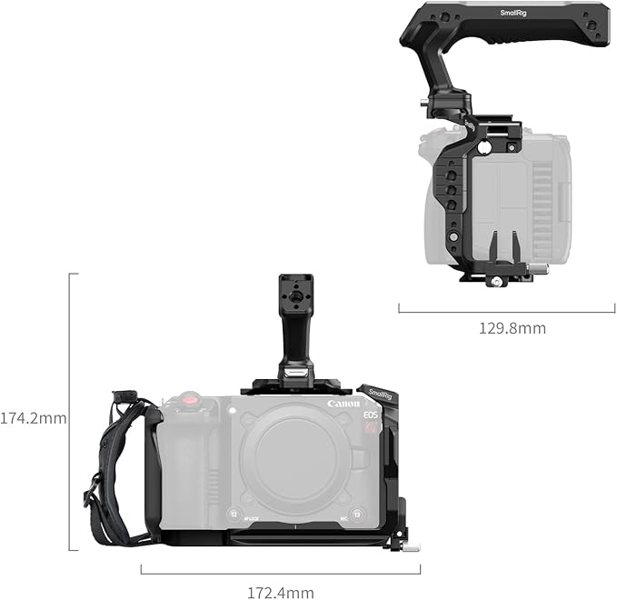 SmallRig Cage Kit for Canon C50 with Top Handle, Hand Strap, Dedicated Handheld Kit with Cable Clamp for HDMI, Built in Quick Release Plate for Arca for DJI RS Series Stabilizers and Tripods - 5809
